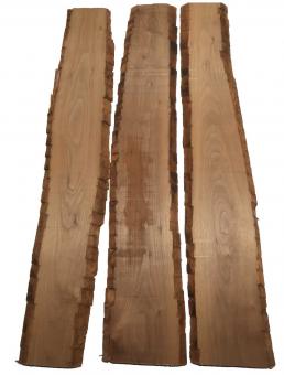 3x Nussbaum Holz Walnuss 104x14-18cm x 18mm #J1 