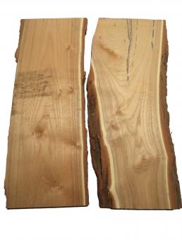 2x Akazienholz Robinie Holz Akazie 65x23-28cm x 29mm 