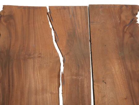 3x Mahagoni Pyramide Holz rustikal 75x8-35cm x 18-23mm 