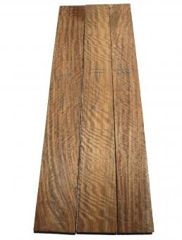 1x Amazakoue Riegel Holz Mutenje Curly 126x13,5cm x 36-37mm #3 