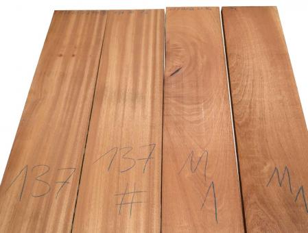 2x Mahagoni Holz Brett Massivholz DIY 137x18,5-19cm x 23mm #M1 