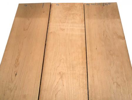 3x Kirschbaum Riegel Holz Curly 102x24,5cm x 23mm #V7 