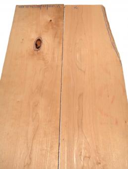 2x Kirschbaum Riegel Holz Curly 117x20-24cm x 23mm #V2 