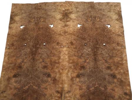 Nussbaum Wurzelholz Furnier Intarsien 65x18-20cm 4 Blätter 