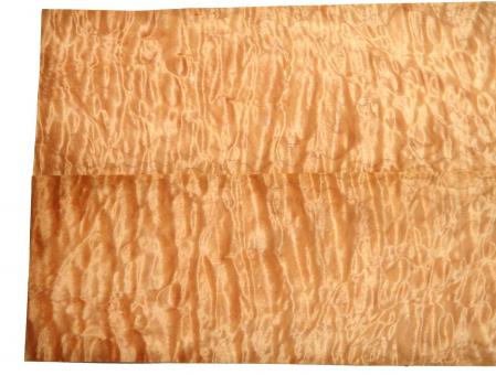 Muschel Ahorn Furnier Quilted Maple 62x12,5-13cm 4 Blätter 