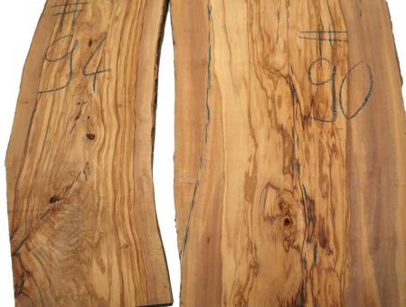 1x Olivenholz Brett Holz 90x33-41cm x 33-40mm #90 