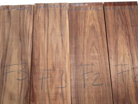 1x Tigerwood Holz Goncalo Alves 61x15cm x 51-52mm #F2 