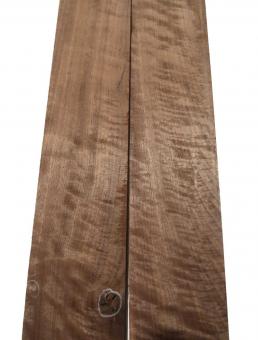 2x Nussbaum Riegel Holz Tonholz curly 92x9,5-11cm x 24mm 