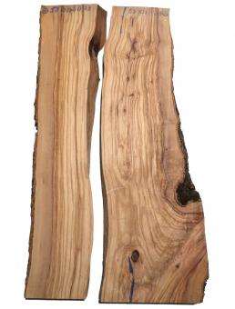2x Olivenholz Brett Holz 58x10-17cm x 33mm 