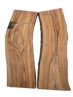 2x Olivenholz Olive Holz f Epoxid 74x25-27cm x 29mm 