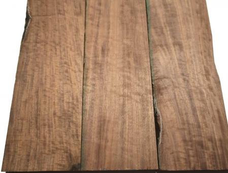 3x Nussbaum Riegel Holz Tonholz curly 72x12cm x 24mm 