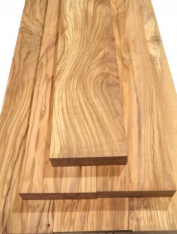 2x Olivenholz Bretter gehobelt 51x9,5cm x 24mm Rustico 