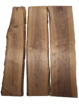 3x Nussbaum Holz Walnuss 86x14-25cm x 18mm #R3 