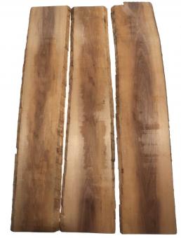 3x Nussbaum Holz Walnuss 95x17-21cm x 18mm #R5 