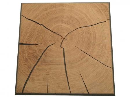 1x Eichen Hirnholz Baumscheibe B-Ware 430x430x20mm #R9 