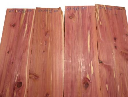 2x Aromatische Rotzeder Zeder Holz 61x14-15cm x 50mm 
