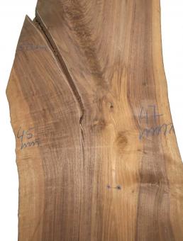 Nussbaum Holz Walnuss für Epoxid 125x35-52cm x 38-50mm 