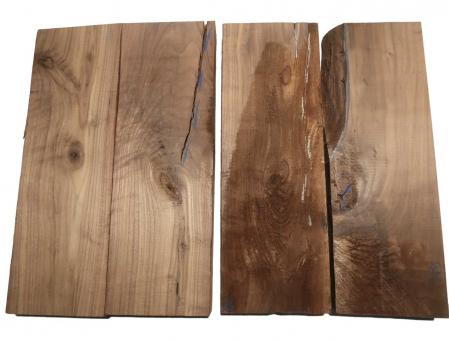 2x Nussbaum Holz Walnuss 46x15,5cm x 46-50mm #46 