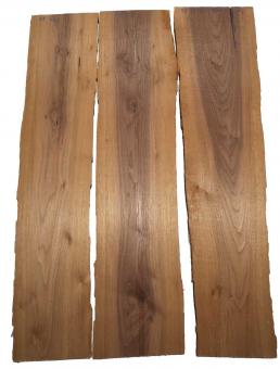 3x Nussbaum Holz Walnuss 93x17-24cm x 18mm #V2 