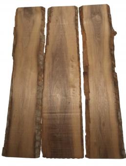 3x Nussbaum Holz Walnuss 96x19-23cm x 18mm #V1 
