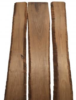 3x Nussbaum Holz Walnuss 103x14-24cm x 18mm #F7 