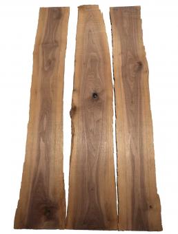 3x Nussbaum Holz Walnuss 104x11-19cm x 18mm #L5 
