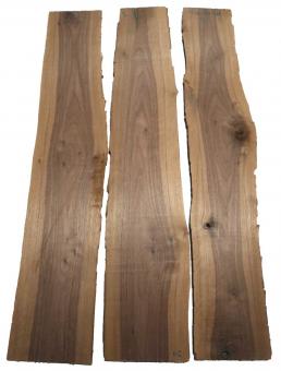 3x Nussbaum Holz Walnuss 91x14-19cm x 18mm #F6 