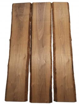 3x Nussbaum Holz Walnuss 96x18-22cm x 18mm #F1 