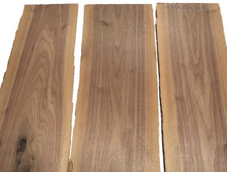 3x Nussbaum Holz Walnuss 94x19-24cm x 18mm #L2 