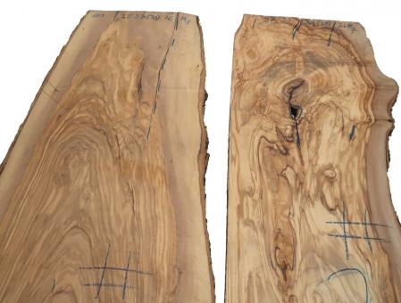 1x Olivenholz Olivenbaum Brett 101x25-37cm x 26mm #1 