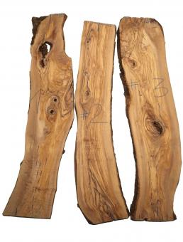 1x Olivenholz Olivenbaum Brett 111x18-22cm x 26mm #2 