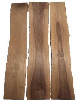 3x Nussbaum Holz Walnuss 102x17-24cm x 18mm #L8 
