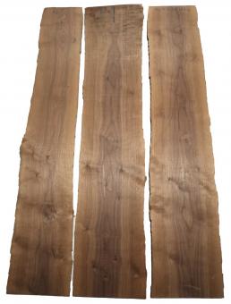 3x Nussbaum Holz Walnuss 104x15-23cm x 18mm #L9 