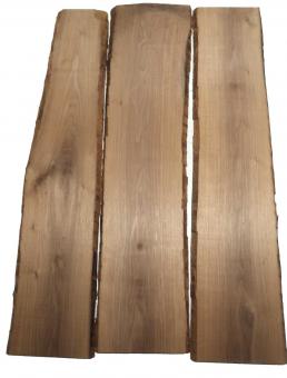 3x Nussbaum Holz Walnuss 107x17-28cm x 18mm #F5 
