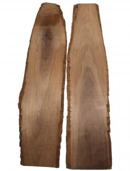 2x Nussbaum Holz Walnuss 109x15-27cm x 18mm #F4 