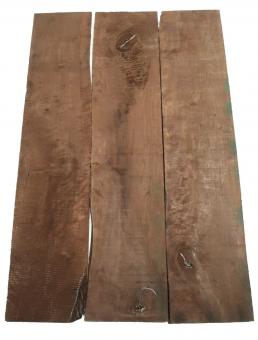 3x Walnussholz Nussbaumholz 79x16-18cm x 26-27mm #B7 