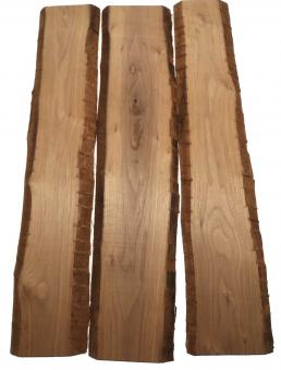 3x Nussbaum Holz Walnuss 84x15-19cm x 18mm #H8 