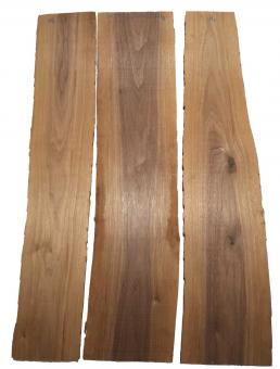 3x Nussbaum Holz Walnuss 95x15-23cm x 18mm #H1 