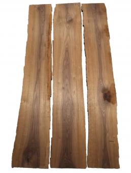 3x Nussbaum Holz Walnuss 99x14-18cm x 18mm #H4 