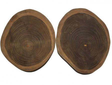 2x Teak wilde Baumscheibe Teakholz 24x20cm x 20mm #K2 