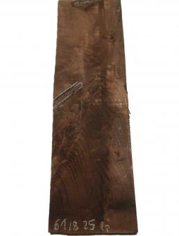 1x Nussbaum Pyramide Riegel Holz Maser 61x18cm x 25mm 