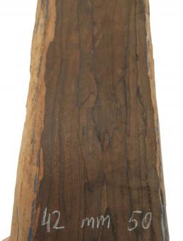1x Ziricote Holz Zirikote Edelholz 90x28-32cm x 42-53mm 