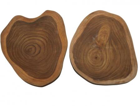2x Teak wilde Baumscheibe Teakholz 27x23cm x 20mm #K1 