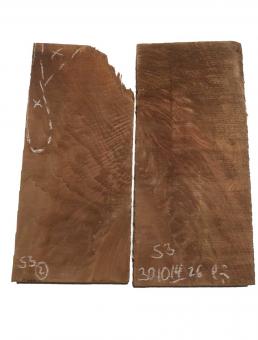 2x Nussbaum Pyramide Riegel Holz Maser 30x10-14cm x 26mm #S3 