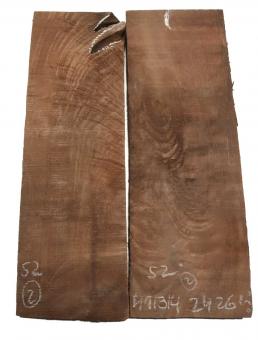 2x Nussbaum Pyramide Riegel Holz Maser 41x13-14cm x 24-26mm #S2 