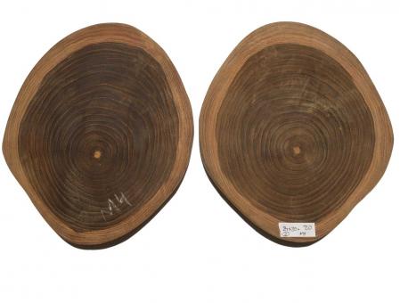 2x Teak wilde Baumscheibe Teakholz 24x20cm x 20mm #M4 