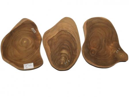 3x Teak wilde Baumscheibe Teakholz 28x15-22cm x 18mm #M1 