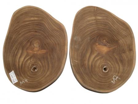 2x Teak wilde Baumscheibe Teakholz 29x21cm x 20mm #M7 