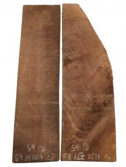 2x Nussbaum Pyramide Riegel Holz Maser 54x6-17cm x 25-27mm #S4 