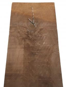 1x Nussbaum Pyramide Riegel Holz Maser 61x33-34cm x 26mm 